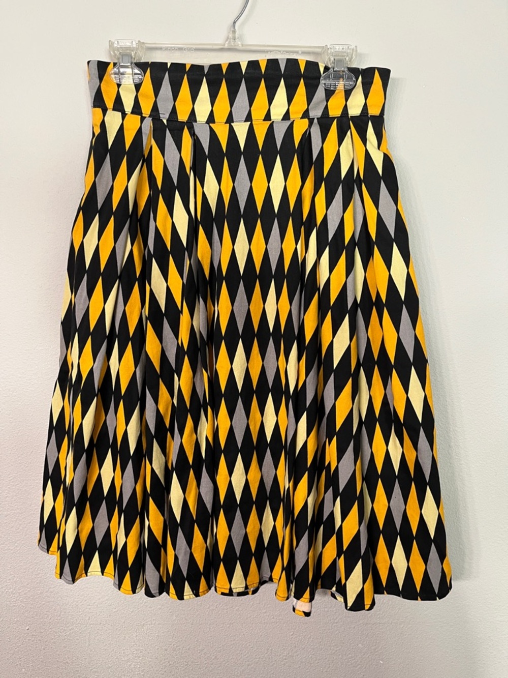 2017 Harlequin Circle Skirt in Yellow, Black & Gray
